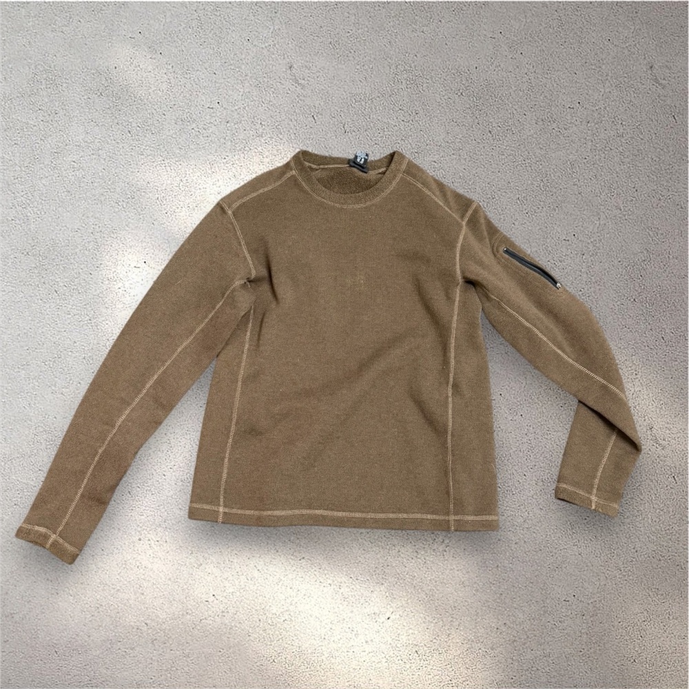 White Sierra Brown Long Sleeve Fleece with Zipper Detail